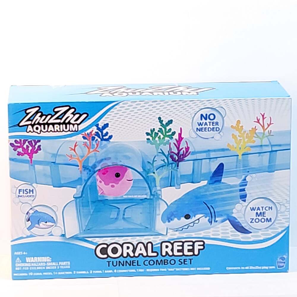 New NIB Zhu Zhu Aquarium Coral Reef Tunnel Combo Set with Butch the Shark